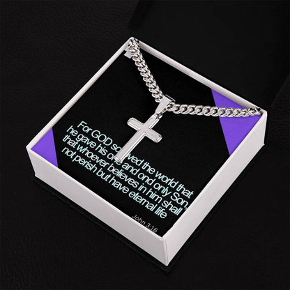 For GOD so loved the world - Cross necklace